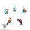 Tlingit Christmas Greeting Art Cards (5-Pack: bear, deer, squirrel, otter, & orca) - Image 3