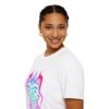 Auroral Embrace: Wolf Mother - Neon Unisex T-Shirt, Tlingit and Haida totem design by Alaskan Native artist Wéidaaká Yóodóohaa - Image 21