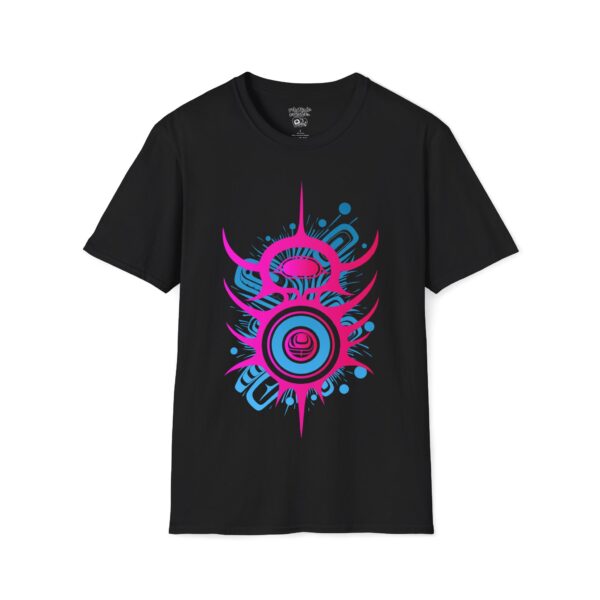 Viral Impact - Neon Unisex T-Shirt, Tlingit and Haida totem design by Native American artist Wéidaaká Yóodóohaa