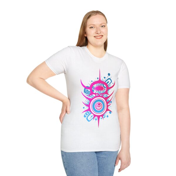 Viral Impact - Neon Unisex T-Shirt, Tlingit and Haida totem design by Native American artist Wéidaaká Yóodóohaa - Image 17