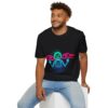 Raven Dancer - Neon Unisex T-Shirt, Tlingit and Haida totem design by Native American artist Wéidaaká Yóodóohaa - Image 12