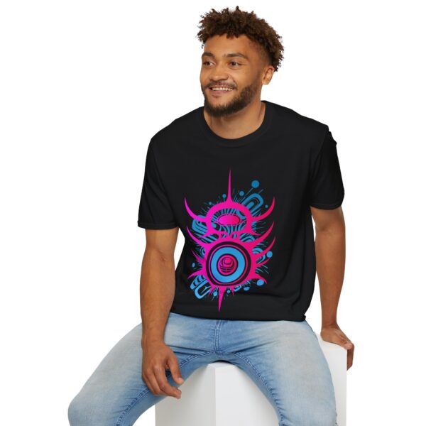 Viral Impact - Neon Unisex T-Shirt, Tlingit and Haida totem design by Native American artist Wéidaaká Yóodóohaa - Image 12
