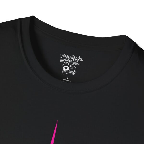 Viral Impact - Neon Unisex T-Shirt, Tlingit and Haida totem design by Native American artist Wéidaaká Yóodóohaa - Image 3