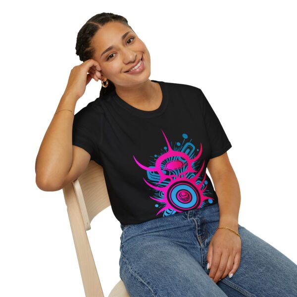 Viral Impact - Neon Unisex T-Shirt, Tlingit and Haida totem design by Native American artist Wéidaaká Yóodóohaa - Image 10