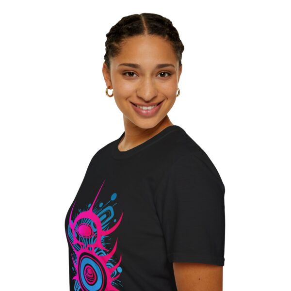 Viral Impact - Neon Unisex T-Shirt, Tlingit and Haida totem design by Native American artist Wéidaaká Yóodóohaa - Image 9