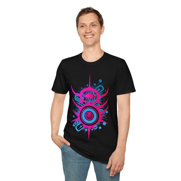 Viral Impact - Neon Unisex T-Shirt, Tlingit and Haida totem design by Native American artist Wéidaaká Yóodóohaa - Image 7