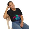 Raven Dancer - Neon Unisex T-Shirt, Tlingit and Haida totem design by Native American artist Wéidaaká Yóodóohaa - Image 10