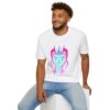 Auroral Embrace: Wolf Mother - Neon Unisex T-Shirt, Tlingit and Haida totem design by Alaskan Native artist Wéidaaká Yóodóohaa - Image 24