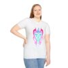 Auroral Embrace: Wolf Mother - Neon Unisex T-Shirt, Tlingit and Haida totem design by Alaskan Native artist Wéidaaká Yóodóohaa - Image 17