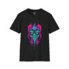 Auroral Embrace: Wolf Mother - Neon Unisex T-Shirt, Tlingit and Haida totem design by Alaskan Native artist Wéidaaká Yóodóohaa
