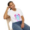 Auroral Embrace: Wolf Mother - Neon Unisex T-Shirt, Tlingit and Haida totem design by Alaskan Native artist Wéidaaká Yóodóohaa - Image 22