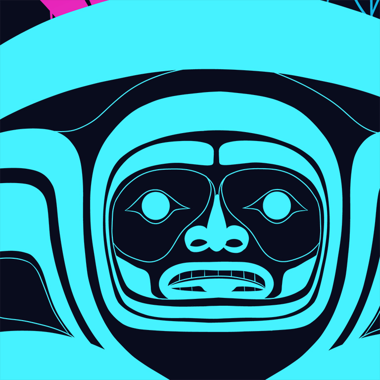 Tlingit rider showing a figure