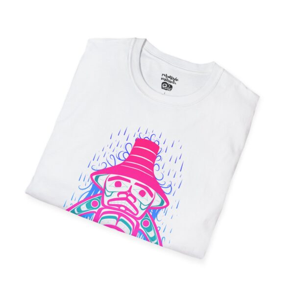 Rainkeeper: The Tlingit Sentinel - Neon Unisex T-Shirt, Tlingit and Haida totem design by Native American artist Wéidaaká Yóodóohaa - Image 8