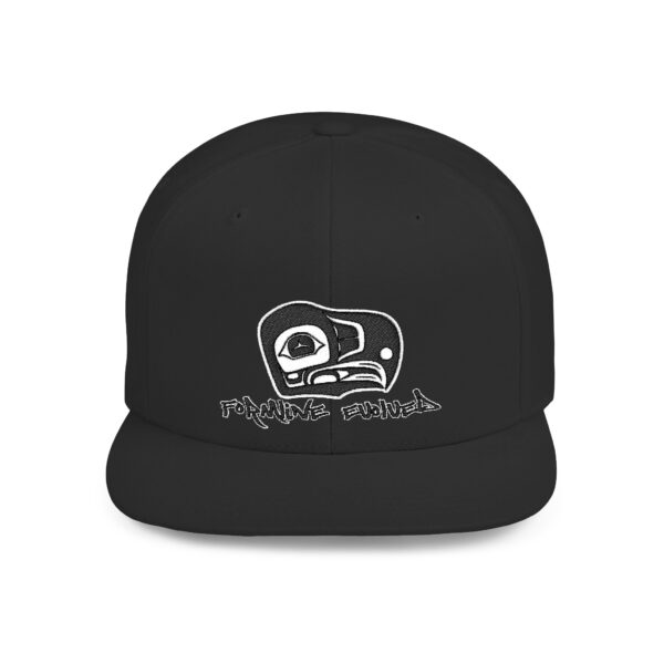Formline Evolved Brand Eagle Design Flat Bill Snapback Hat - Image 4