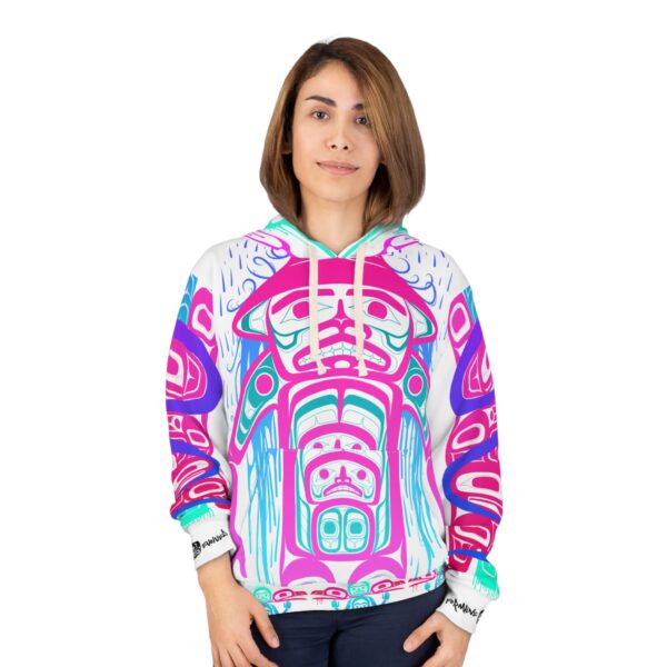 Tlingit Neon Series Shaman Unisex Pullover Hoodie (AOP) - Image 3