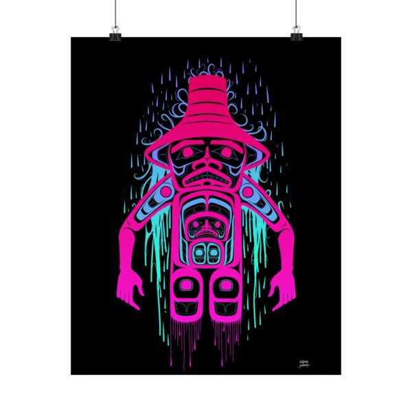 Neon Rainkeeper print, Tlingit and Haida totem design by Native American artist Wéidaaká Yóodóohaa - Image 5