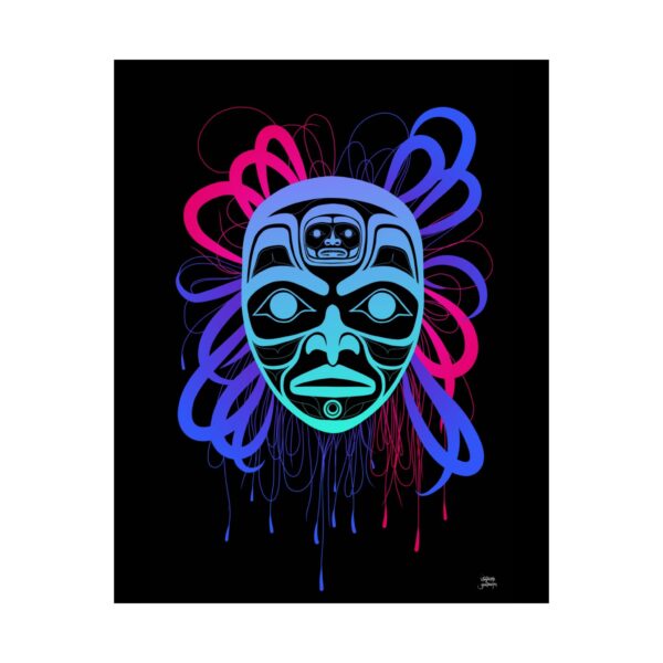 Neon Bear Mother Shaman Mask print, Tlingit and Haida totem design by Native American artist Wéidaaká Yóodóohaa - Image 6