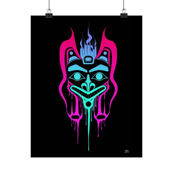 Neon Wolf print, Tlingit and Haida totem design by Native American artist Wéidaaká Yóodóohaa