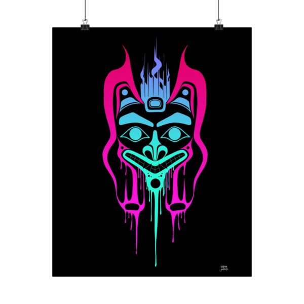 Neon Wolf print, Tlingit and Haida totem design by Native American artist Wéidaaká Yóodóohaa - Image 5