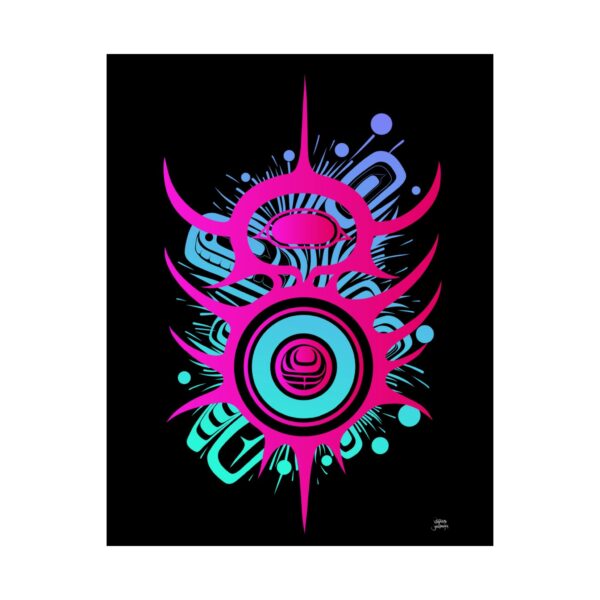 Neon Viral Impact print, Tlingit and Haida totem design by Native American artist Wéidaaká Yóodóohaa - Image 2