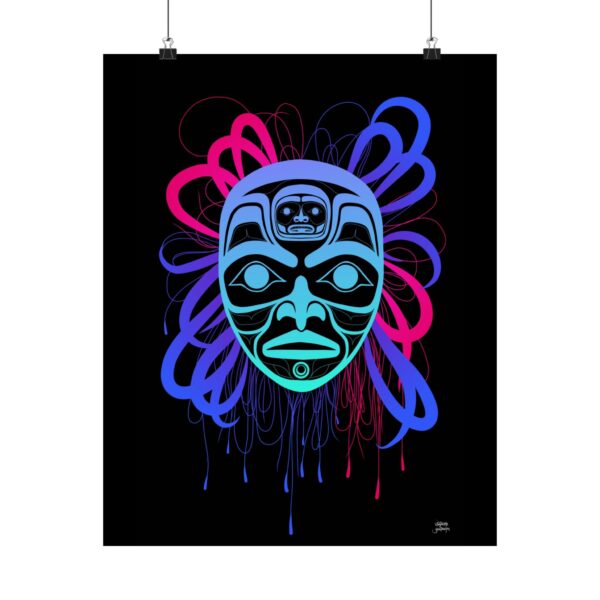 Neon Bear Mother Shaman Mask print, Tlingit and Haida totem design by Native American artist Wéidaaká Yóodóohaa - Image 5