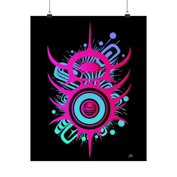 Neon Viral Impact print, Tlingit and Haida totem design by Native American artist Wéidaaká Yóodóohaa - Image 5