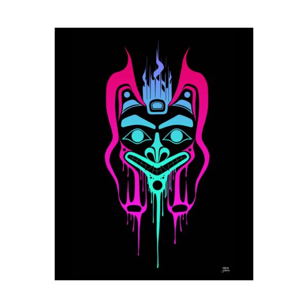Neon Wolf print, Tlingit and Haida totem design by Native American artist Wéidaaká Yóodóohaa - Image 2