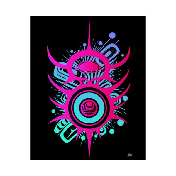 Neon Viral Impact print, Tlingit and Haida totem design by Native American artist Wéidaaká Yóodóohaa - Image 6