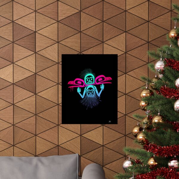 Neon Raven Dancer print, Tlingit and Haida totem design by Native American artist Wéidaaká Yóodóohaa - Image 8