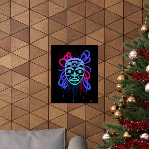 Neon Bear Mother Shaman Mask print, Tlingit and Haida totem design by Native American artist Wéidaaká Yóodóohaa - Image 8