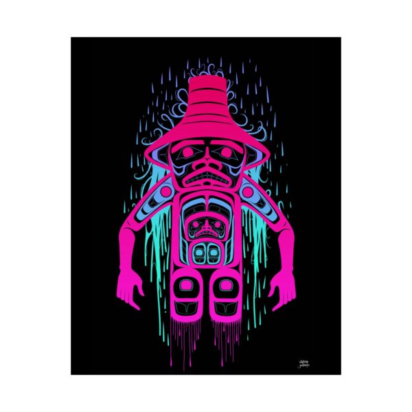 Neon Rainkeeper print, Tlingit and Haida totem design by Native American artist Wéidaaká Yóodóohaa - Image 6