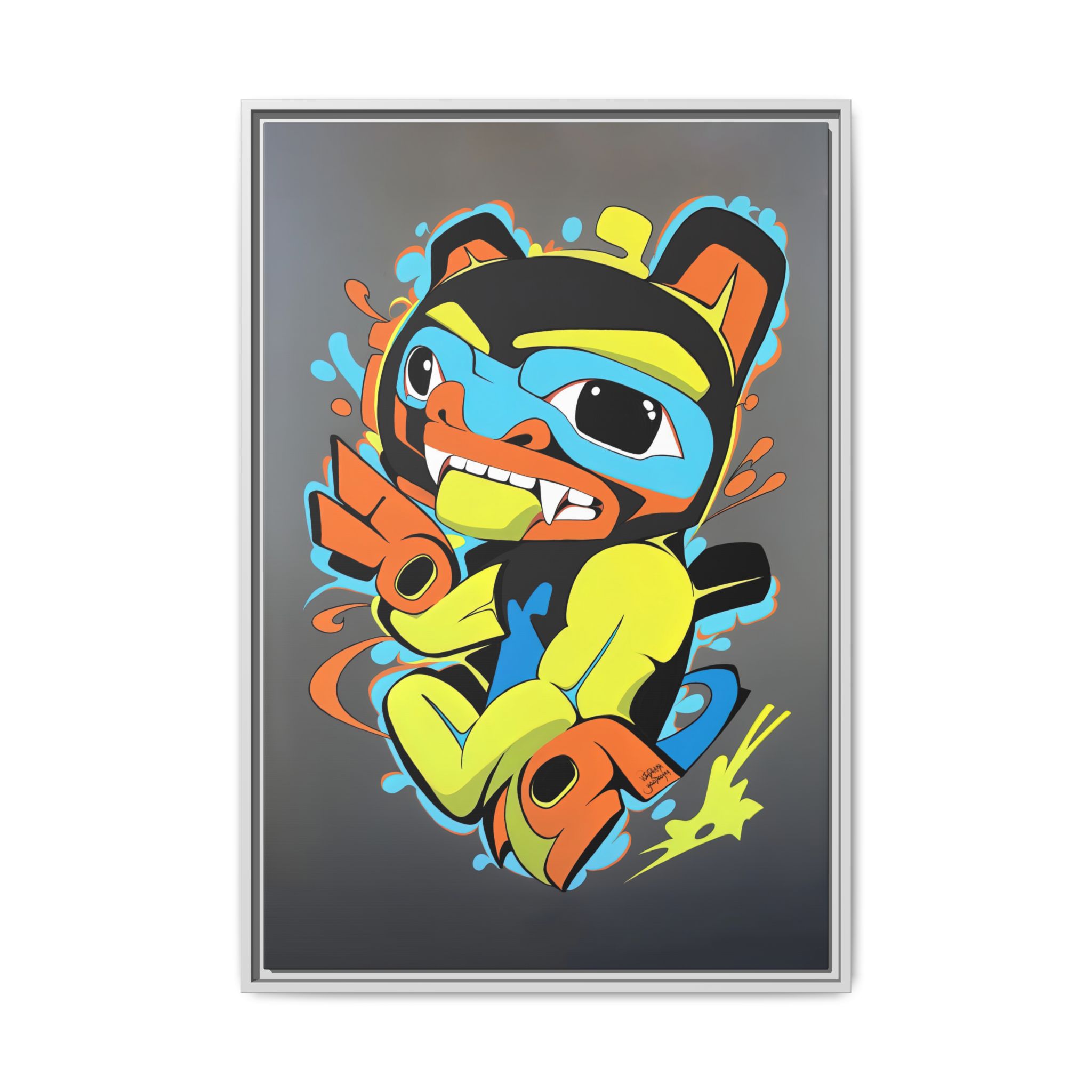 Bear Graffiti on Matte Canvas, Framed - Image 9