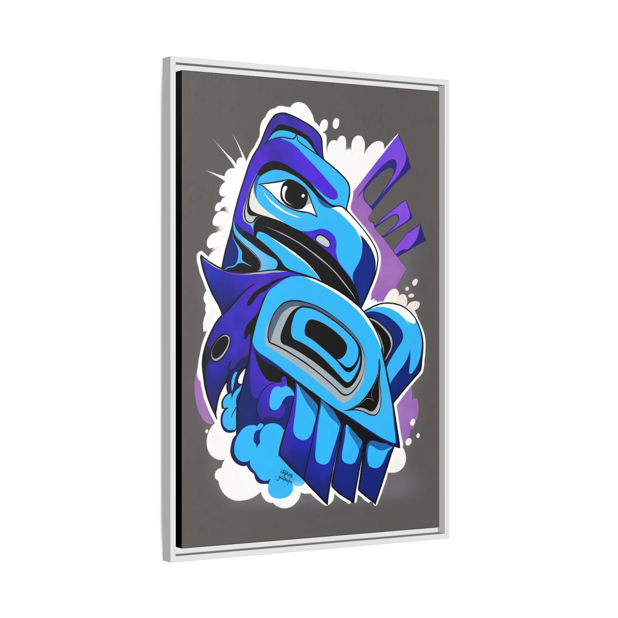 Raven Graffiti on Matte Canvas, Framed - Image 10