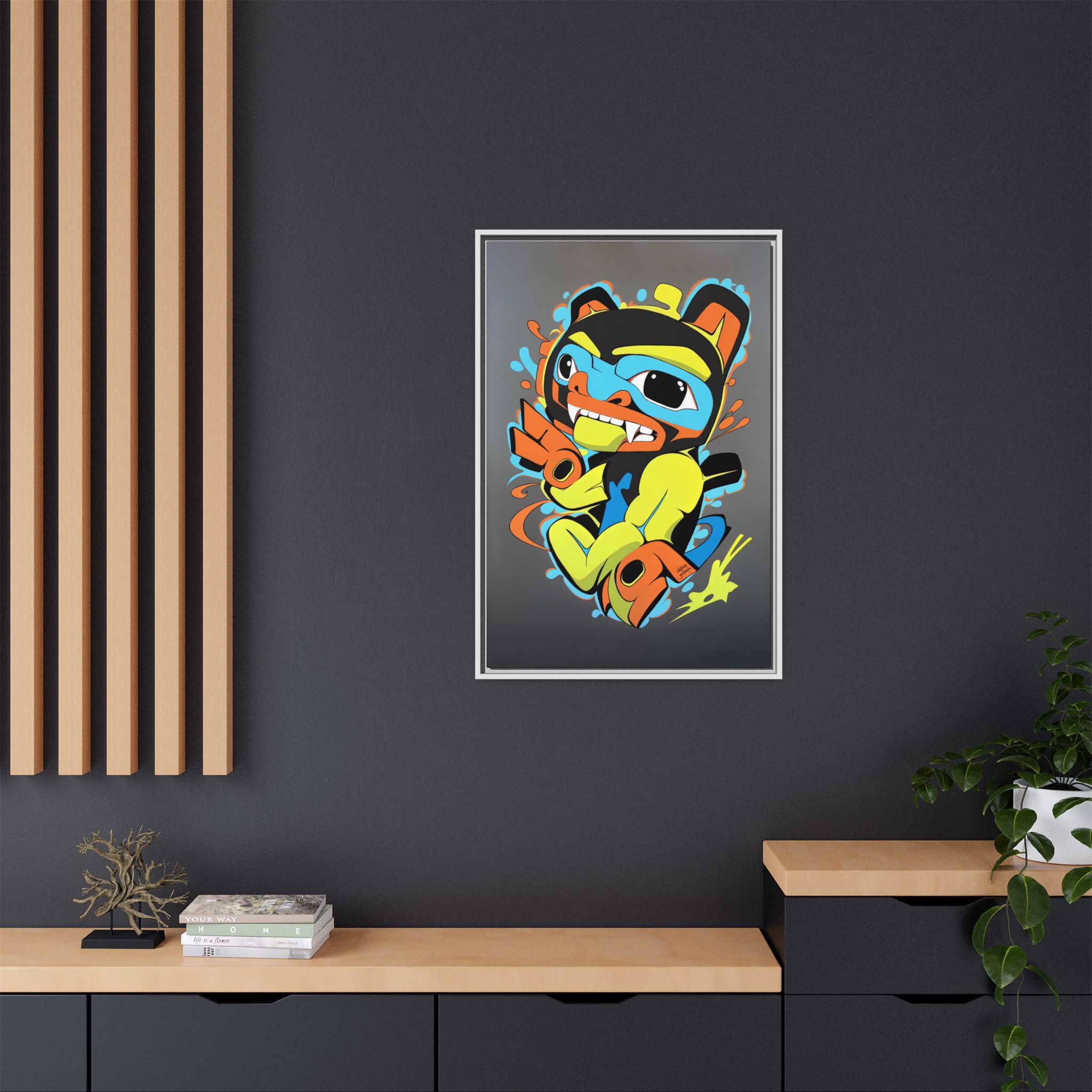 Bear Graffiti on Matte Canvas, Framed - Image 12