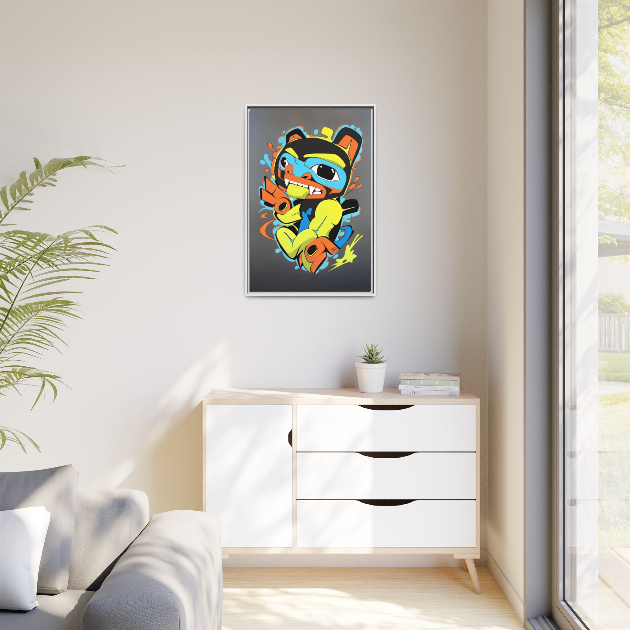 Bear Graffiti on Matte Canvas, Framed - Image 11