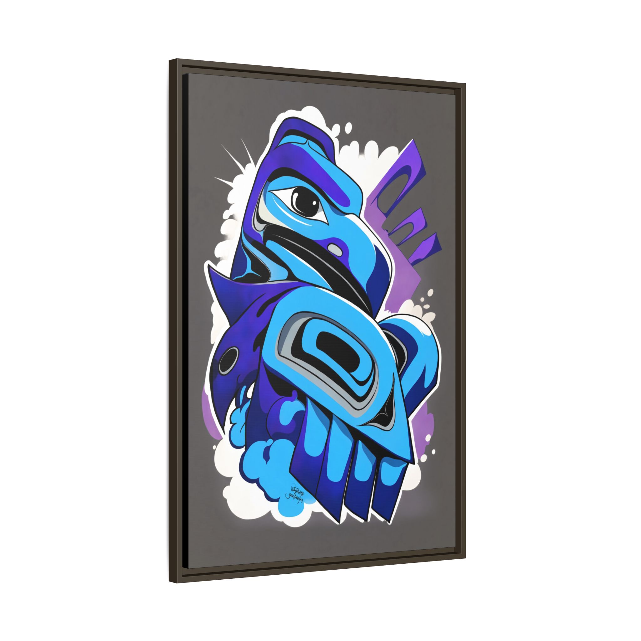 Raven Graffiti on Matte Canvas, Framed - Image 6