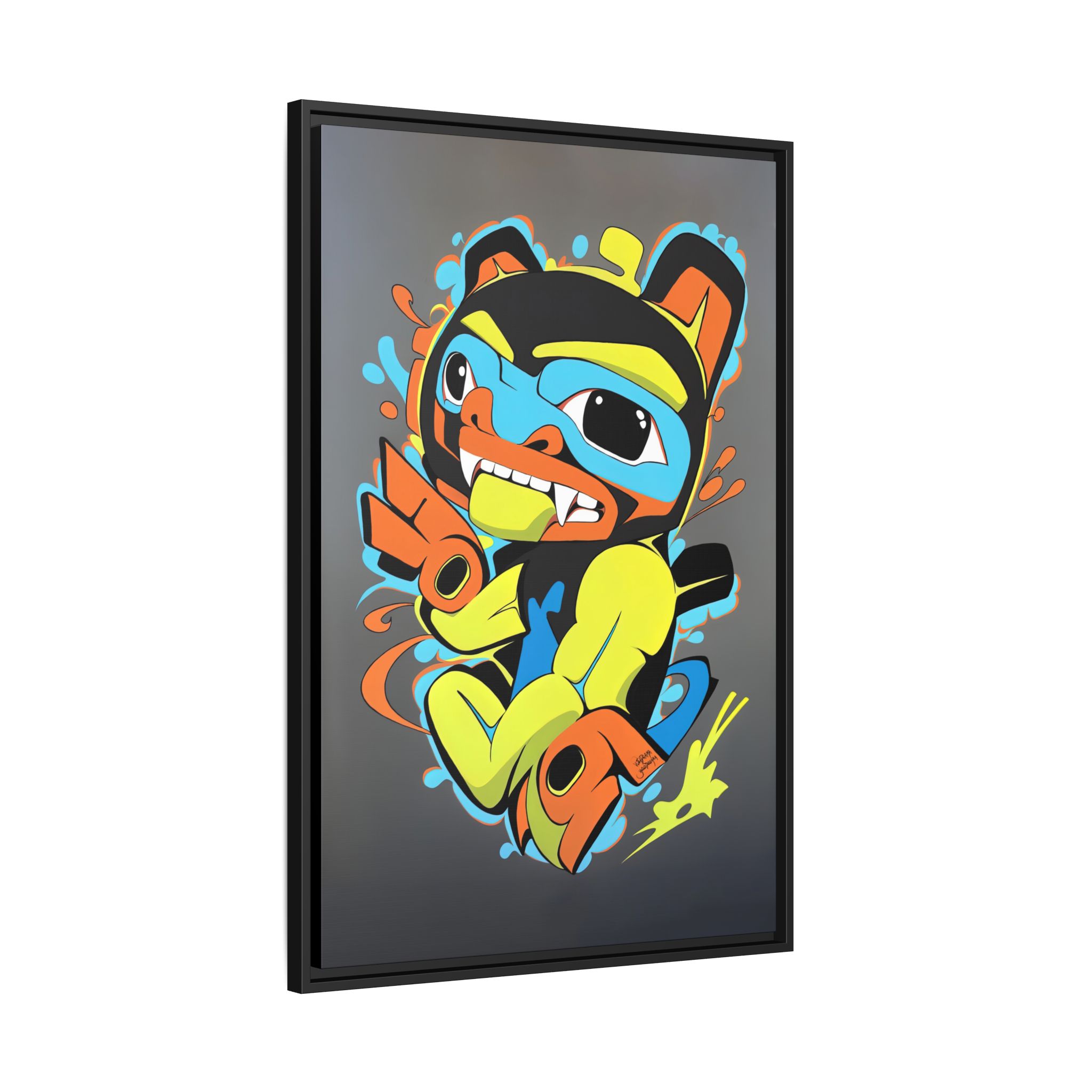 Bear Graffiti on Matte Canvas, Framed - Image 2